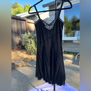 2010 Free People adjustable Lace Mini Dress size medium color Black